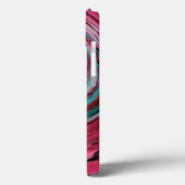 Étui pour iPad abstrait rose et sarcelle (Verso / Gauche)