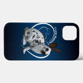 Étui pour iPad I Love Rabbits (Bleu/Noir) (Verso (horizontal))