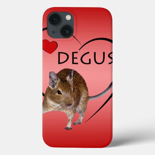 Étui pour iPad Love Degus (Rose/Rouge) (Verso)