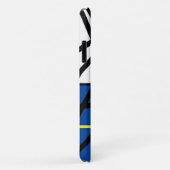 Étui pour iPhone 11 Art Abstrait Jaune Bleu (Dos/Droite)