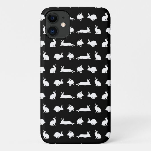 Étui pour iPhone 11 Bunny Frenzy (Noir) (Dos)