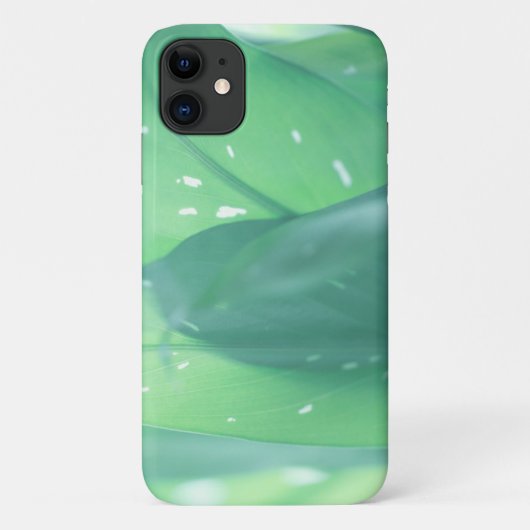 Étui pour iPhone 11 Feuilles de plante vert pâle N (Dos)