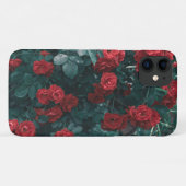 Étui pour iPhone 11 Fleurs de Roses Rouges Vertes  (Dos (Horizontal))