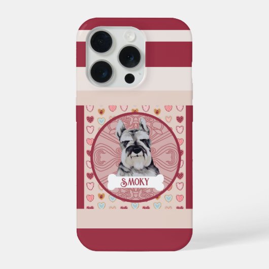 Étui pour iPhone 11 Pro Schnauzer nom Valentine He (Verso)