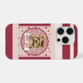 Étui pour iPhone 11 Pro Yorkie + nom Valentine Hea (Verso Horizontal)