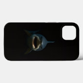 Étui pour iPhone 13 Black 4 Luxe, Grand requin bla (Verso (horizontal))