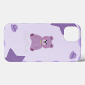 Étui pour iPhone 13 Ourson Cosmique Violet Pastel (Verso (horizontal))