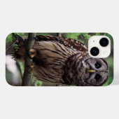 Étui pour iPhone 14 Chouette barrée (Verso (horizontal))
