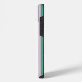 Étui pour iPhone 14 Plus avec rayures vertes et ro (Côté gauche)