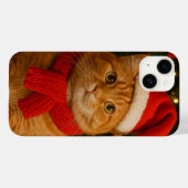 Étui pour iPhone 14 Santa Cat (Verso (horizontal))