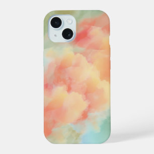 Étui pour iphone 15 abstrait à l'aquarelle pastel