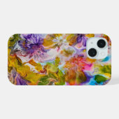 Étui pour iPhone 15 avec art abstrait vibrant pein (Verso Horizontal)