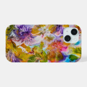 Étui pour iPhone 15 avec art abstrait vibrant pein (Verso Horizontal)