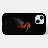 Étui pour iPhone 15 Black 4 Luxe, Aigrette roussât (Verso (horizontal))