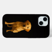 Étui pour iPhone 15 Black 4 Luxe, Tender Labrador (Verso (horizontal))