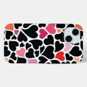 Étui pour iPhone 15 Black Harts (Verso (horizontal))
