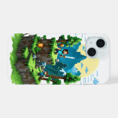 Étui pour iPhone 15 BlockQuest Adventures – Pixel  (Verso Horizontal)