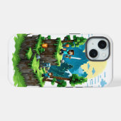 Étui pour iPhone 15 BlockQuest Adventures – Pixel  (Verso Horizontal)