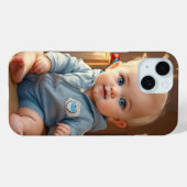 Étui pour iPhone 15 Case-Mate avec logo de bébé mi (Verso (horizontal))