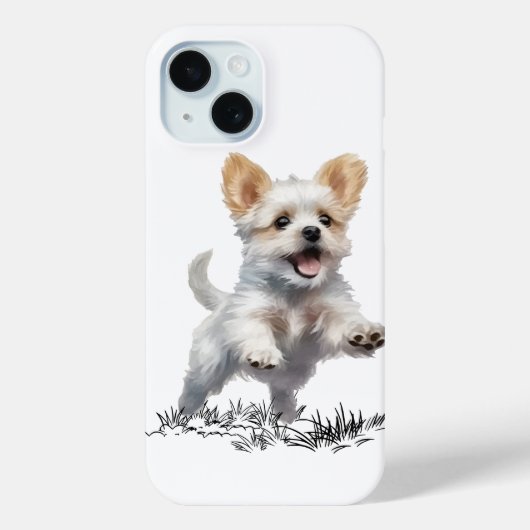 “Étui pour iPhone 15 Chien Mignon – Étui de téléph (Verso)
