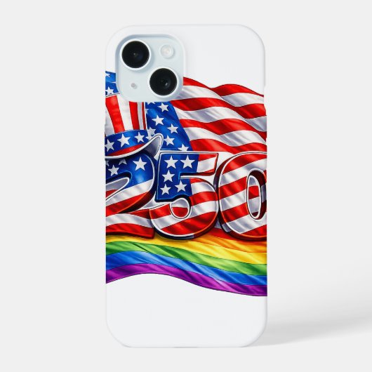 Étui pour iPhone 15 Drapeau de Fierté America 250 (Verso)