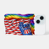 Étui pour iPhone 15 Drapeau de fierté America 250 (Verso Horizontal)