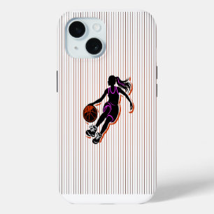 Étui pour IPhone 15 Fille de basketball en train d