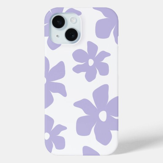 Étui pour iPhone 15 'Fleur pastel violet doux' (Verso)