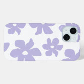 Étui pour iPhone 15 'Fleur pastel violet doux' (Verso (horizontal))