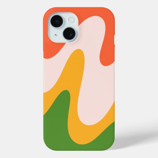 Étui pour iphone 15 Formes fluides ondulées abstra (Verso)