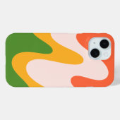 Étui pour iphone 15 Formes fluides ondulées abstra (Verso (horizontal))