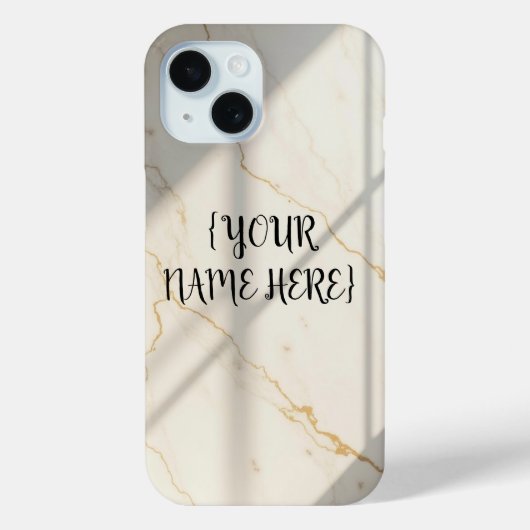 Étui pour iPhone 15 Marbre Crémeux Monogramme Bare (Verso)