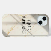Étui pour iPhone 15 Marbre Crémeux Monogramme Bare (Verso (horizontal))