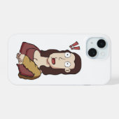 Étui pour iPhone 15 Mona Lisa choquée (Verso Horizontal)