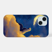 Étui pour iPhone 15 Nuages au Clair de Lune  (Verso Horizontal)