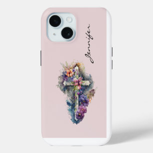 Étui pour iPhone 15 personnalisé avec motif floral