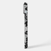 Étui pour iPhone 15 Plus à fleurs en dentelle noir (Côté gauche)