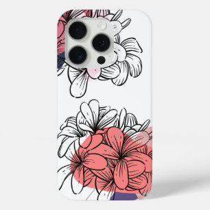 Étui pour iPhone 15 Pro 'Fleur de corail abstrait'