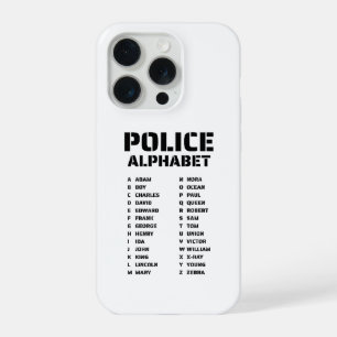 Étui pour iPhone 15 Pro Police Alphabet Phonétique