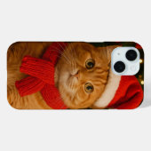 Étui pour iPhone 15 Santa Cat (Verso (horizontal))
