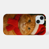 Étui pour iPhone 15 Santa Cat (Verso Horizontal)