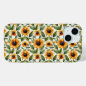 Étui pour iPhone 15 thème tournesol (Verso (horizontal))