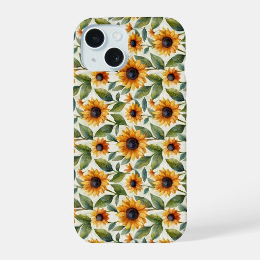 Étui pour iPhone 15 thème tournesol (Verso)