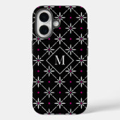 Étui pour iPhone 16 à monogramme en treillis flora (Verso)