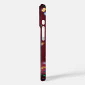 Étui pour iPhone 16 avec plume de paon bleu sarcel (Verso / Gauche)
