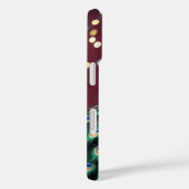 Étui pour iPhone 16 avec plume de paon bleu sarcel (Verso / Droite)