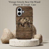 Étui pour iPhone 16 Ours Grizzly Vintage