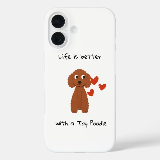 Étui pour iPhone 16 Poodle mignon (Verso)