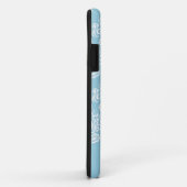 Étui pour iPhone 5 en damas bleu (Dos/Droite)