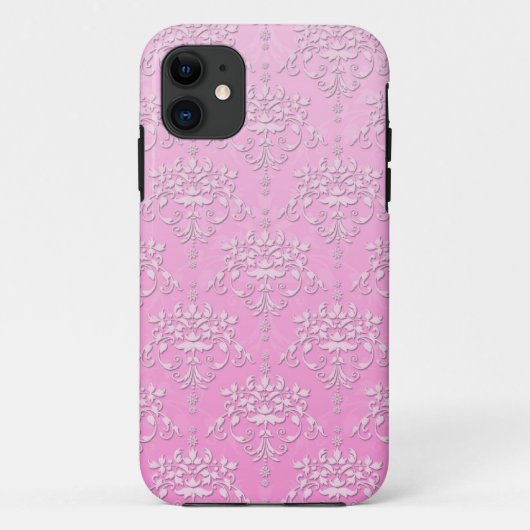 Étui pour iPhone 5 Fleur rose féminine Damassé (Dos)